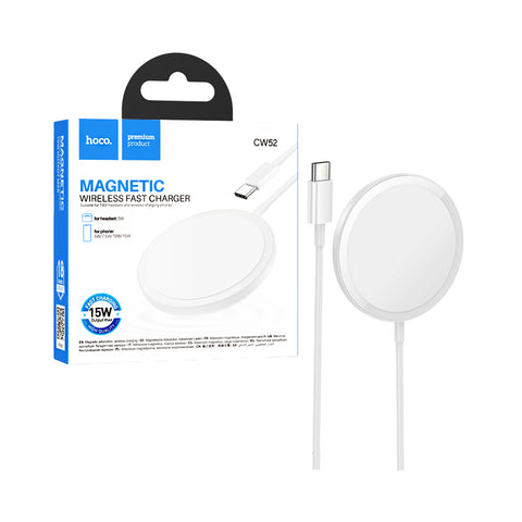 Hoco Magnetic Wireless Fast Charger CW52 Enjoy 15W 1m White