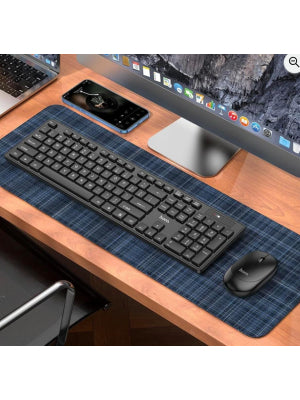 HOCO GM17 Wireless Keyboard and Mouse Combo – Full-Size 104-Key Membrane Keyboard with 1600 DPI Optical Mouse – USB Connection – Black