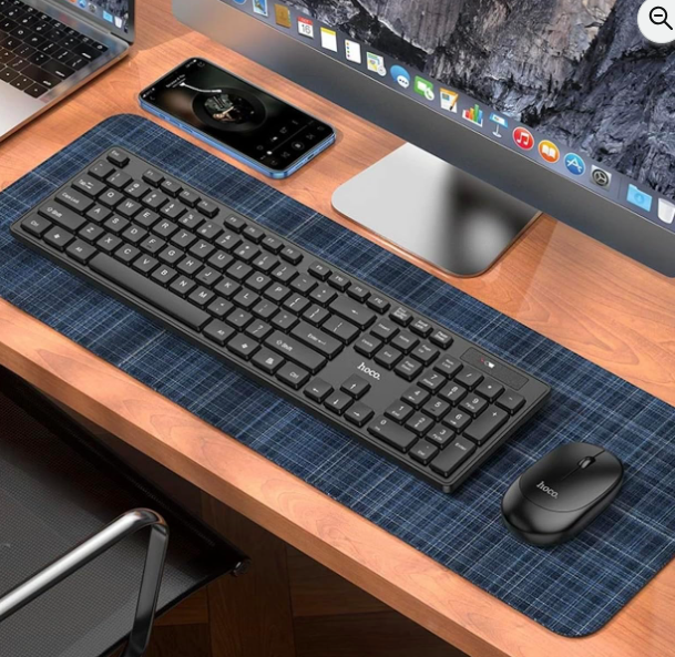 HOCO GM17 Wireless Keyboard and Mouse Combo – Full-Size 104-Key Membrane Keyboard with 1600 DPI Optical Mouse – USB Connection – Black